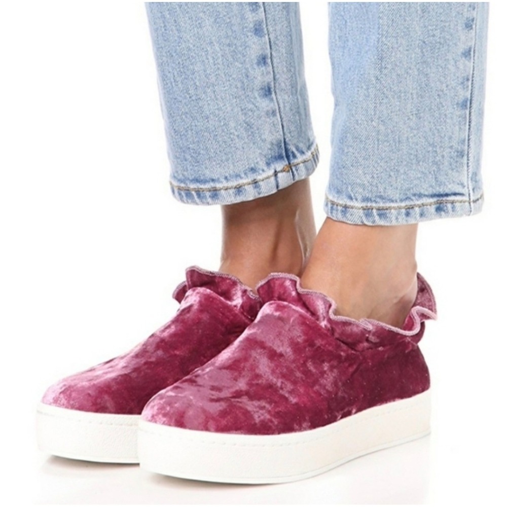 Opening Ceremony Didi velvet slip-on sneakers EUR 37 ash rose pink ruffled - Picture 9 of 9